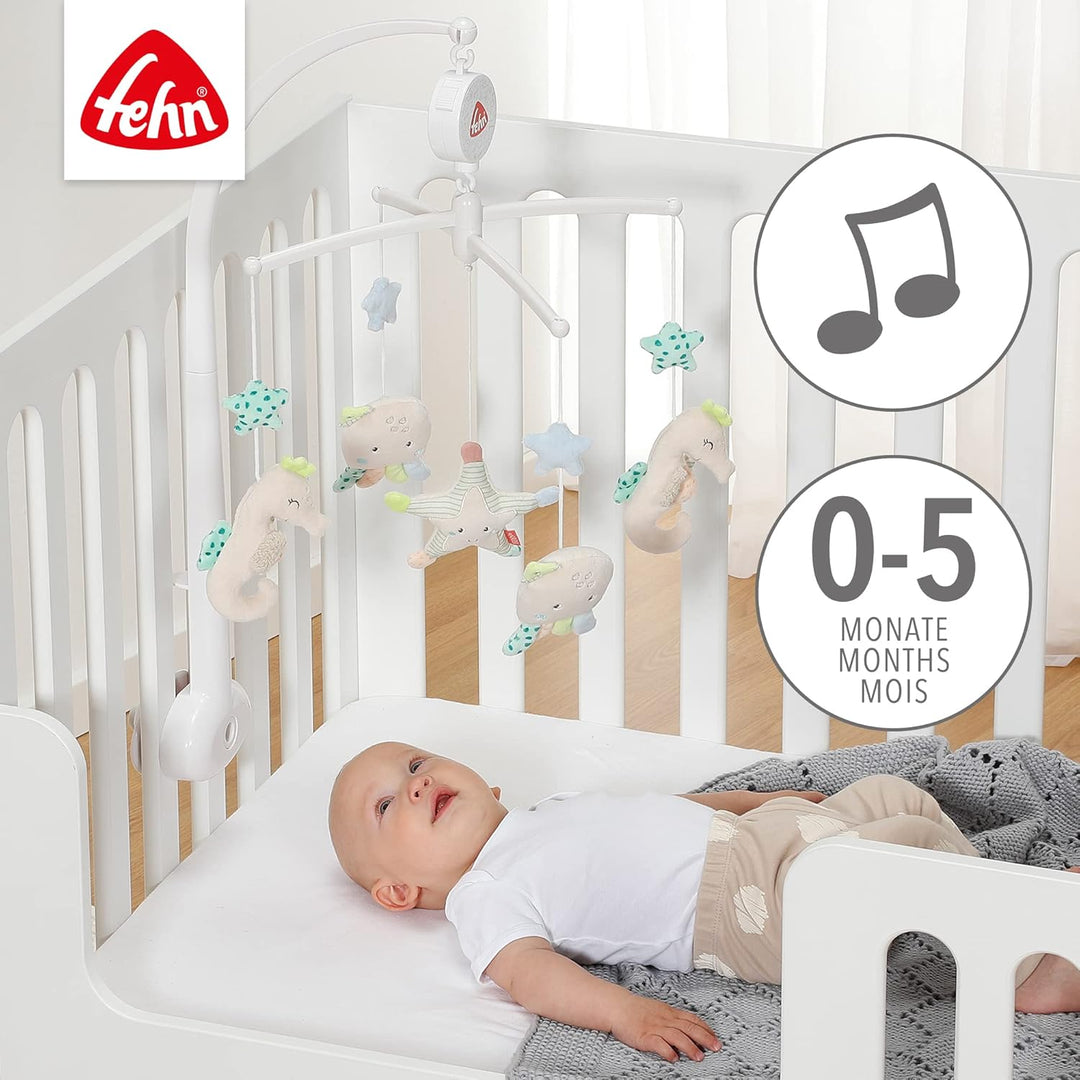 Fehn Musik Mobile Meereskinder - Baby Einschlafhilfe Musikspielzeug - Spieluhr Melodie "Schlaf Kindl