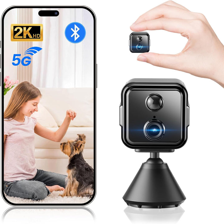 WeChip Mini Kamera, 2K HD Überwachungskamera Innen Für Live Übertragung Handy APP,WiFi & Bluetooth K