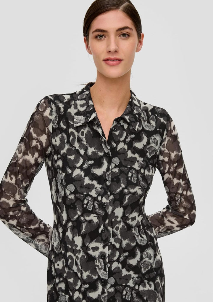 s.Oliver BLACK LABEL Maxikleid aus Lyocellmix, Grau