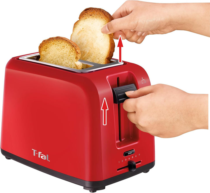 TEFAL TT1A2510 Toaster | Doppelschlitz | mit 7 Bräunungsstufen | inkl. Brötchenaufsatz | Krümelschub