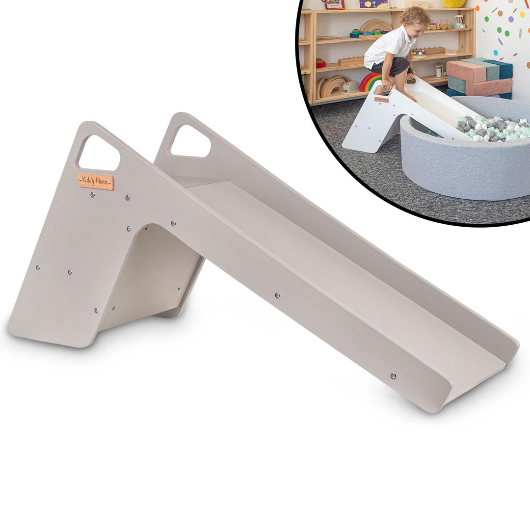 KiddyMoon Kinder Rutsche Aus Holz Stabile Kleinkinderrutsche 2In1 Multifunktion Montessori, Gross, G