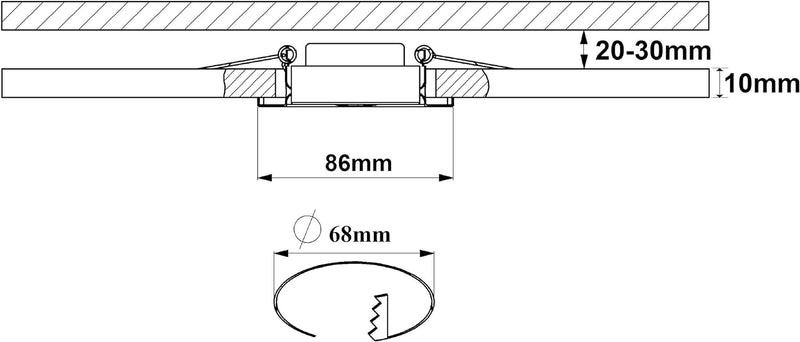 Trango 6er Set 6729IP65-061M6KSD IP65 LED Einbaustrahler in matt Anthrazit inkl. 6x 5 W 3-Stufen dim