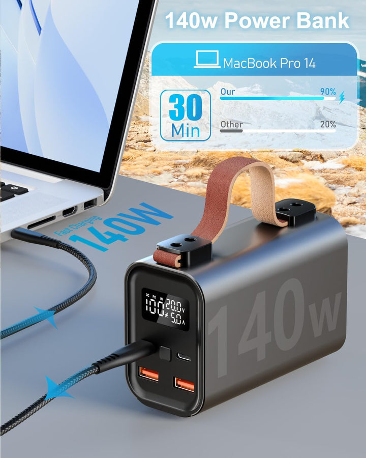 50000mAh 140W Power Bank USB C PD3.1 QC4.0 Schnelles Aufladen,Grosse Kapazität Externer Handyakku mi