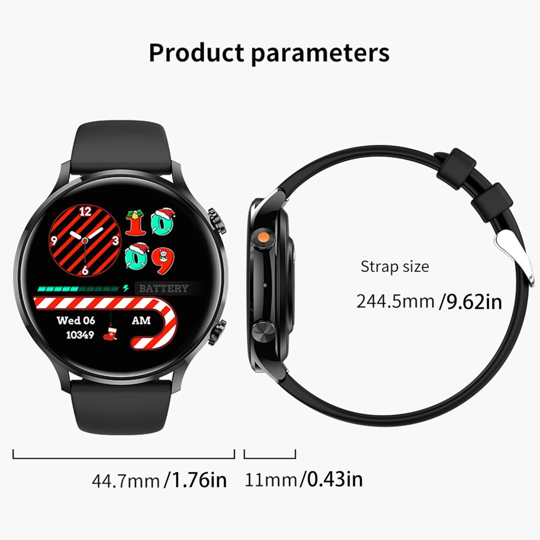 ZPIMY Smartwatch Damen mit Telefonfunktion, 1,39” AMOLED 5ATM wasserdichte Fitnessuhr Herren mit Tas