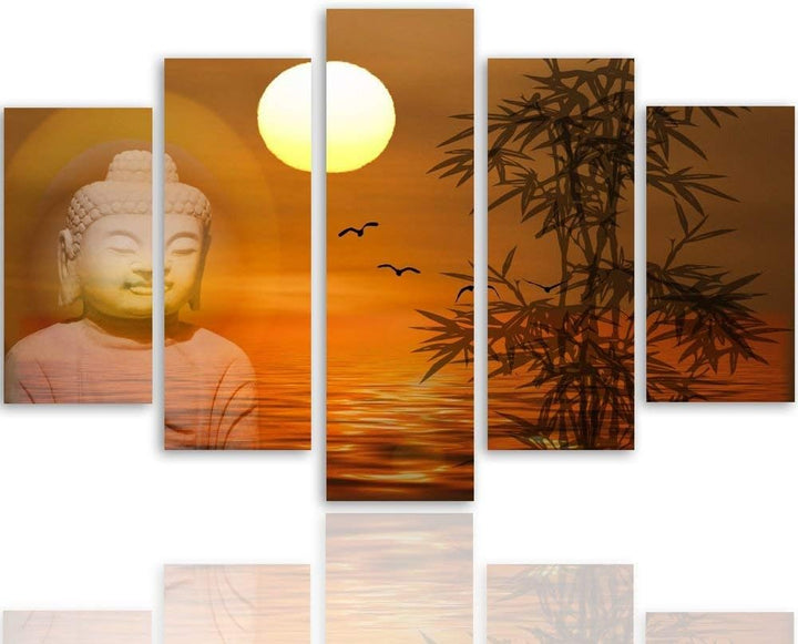 Feeby. Leinwandbild - 5 Teile - Bilder Wand Bild Wandbilder Kunstdruck XXL, 5-Teilig, Typ A, 300x140