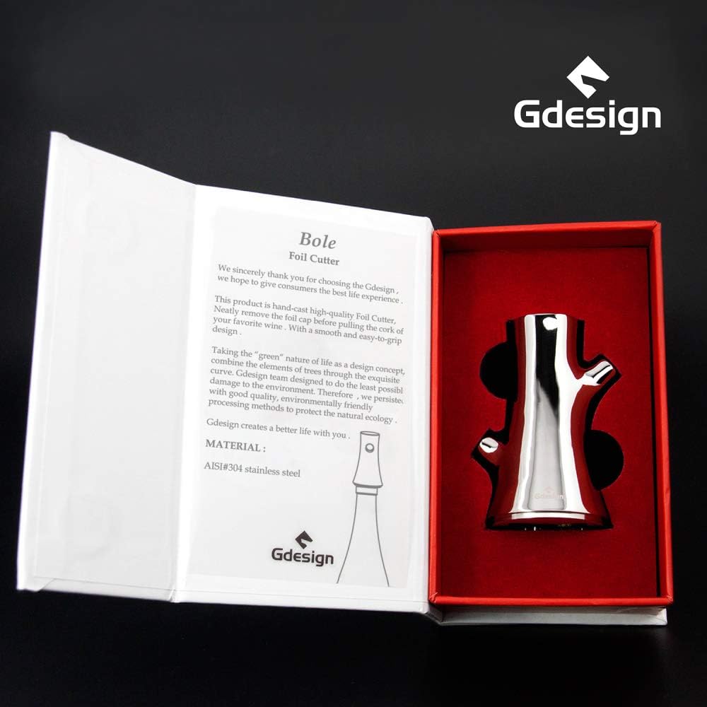 Gcurtain 【GEWINNER VON iF Design Award 2020】 Gdesign Weinfolienschneider Edelstahl Folienschneider,