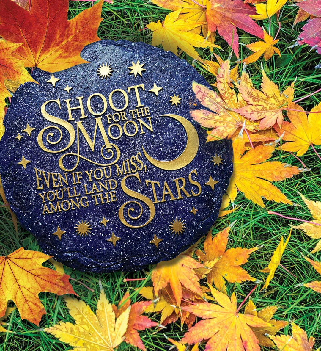 Spoontiques - Gartendekoration - Shoot for The Stars Trittstein - Dekostein für den Garten, Shoot fo