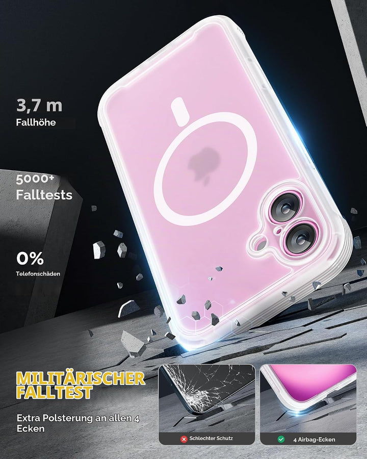 Miracase 360 Grad für iPhone 16 Plus Hülle mit Magsafe, Komplettschutz HandyHülle Magnetisch Stossfe
