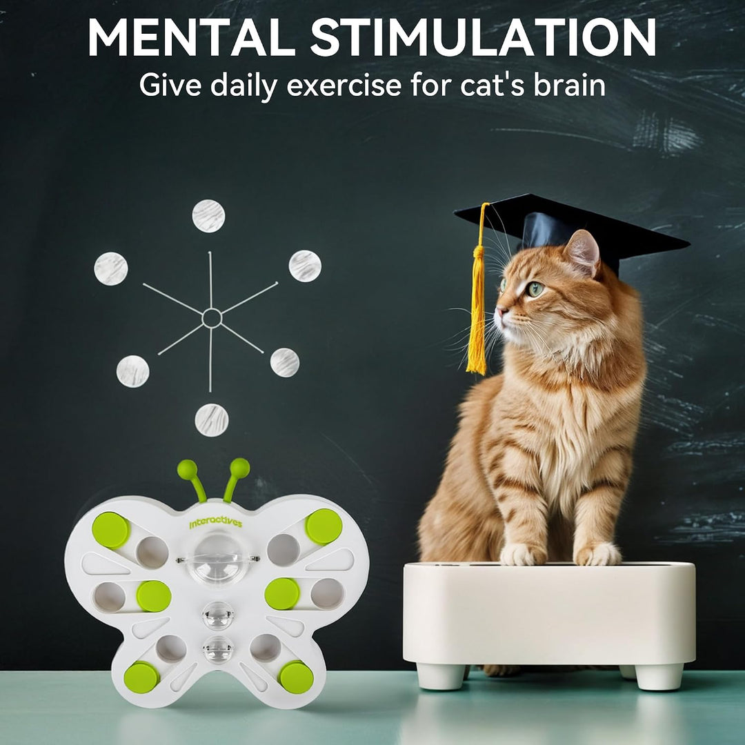 ALL FOR PAWS Interactives Katzen-Futterstation Puzzle (Schmetterling Katzen-Futterstation Puzzle), S