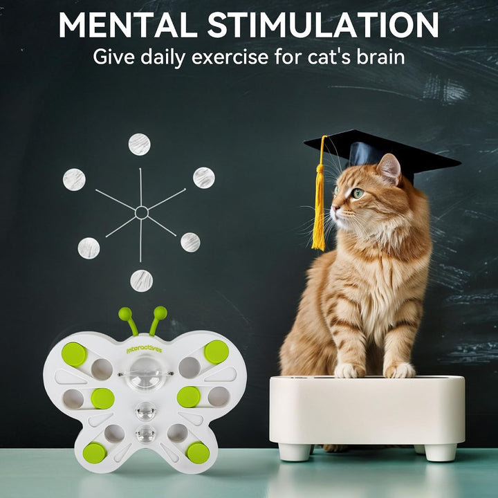 ALL FOR PAWS Interactives Katzen-Futterstation Puzzle (Schmetterling Katzen-Futterstation Puzzle), S