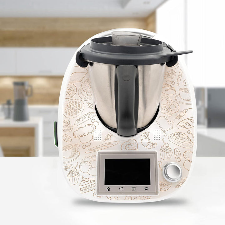 Deko Schutz Aufkleber kompatibel mit Küchenmaschine Thermomix TM5 Design Sticker Klebefolie Zubehör