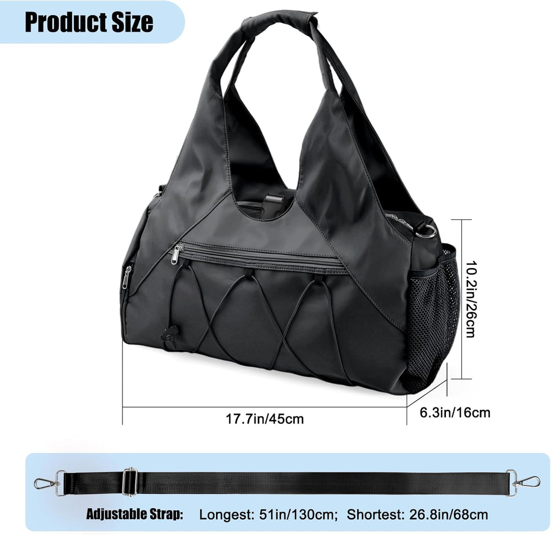 Sporttasche für Damen Yogatasche mit Schuhfach & Nassfach Reisetasche Tragetasche für Yogamatten Fre
