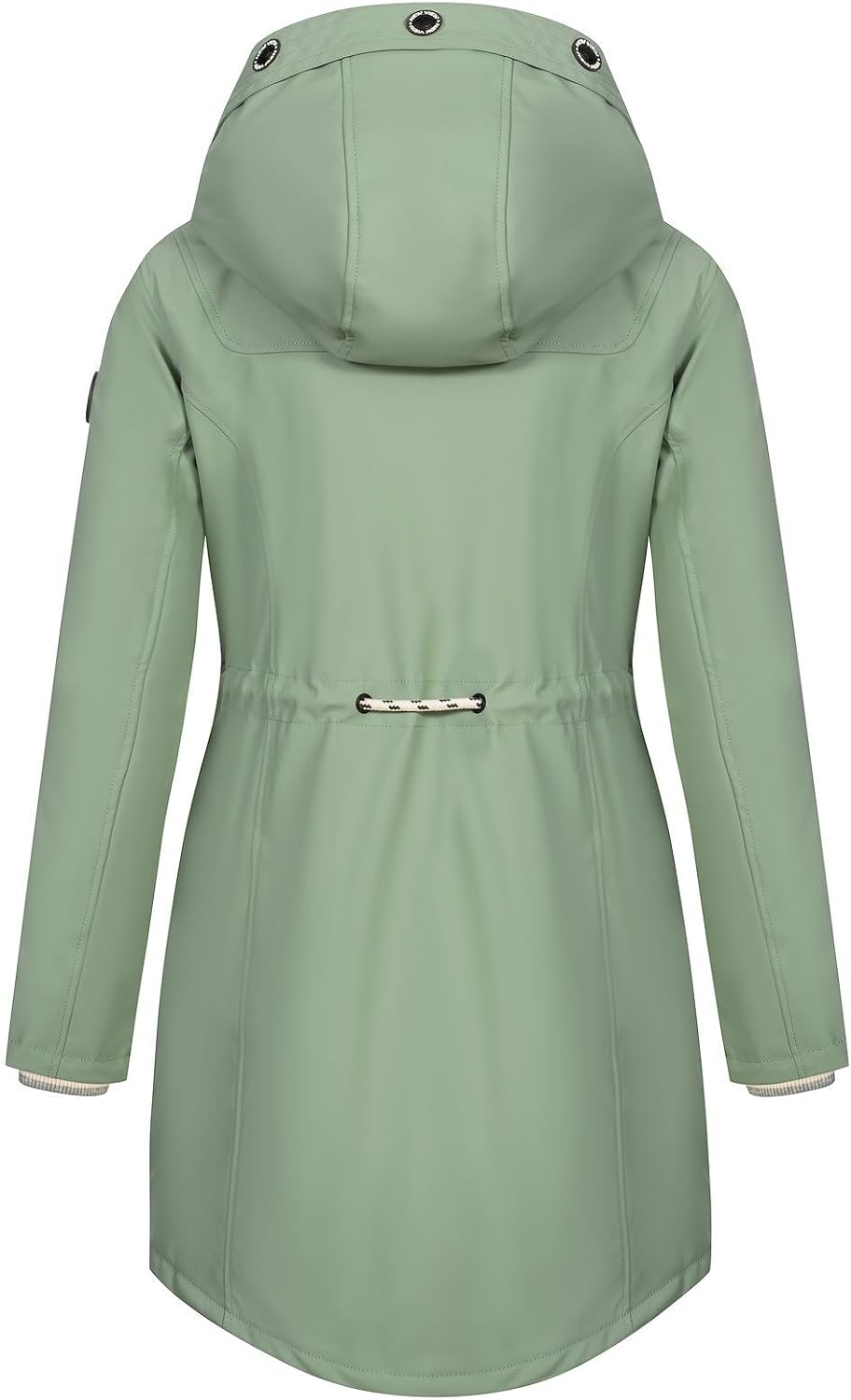 NEW VIEW Damen Regenjacke wasserabweisender Parka Annika Long mit Kapuze XL Grün (Iceberg Green), XL