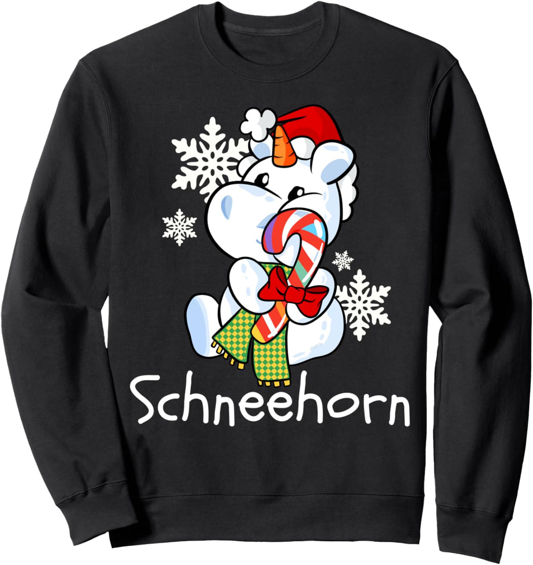 Schneehorn Einhorn Schneemann Weihnachten Süss Einhörner Sweatshirt