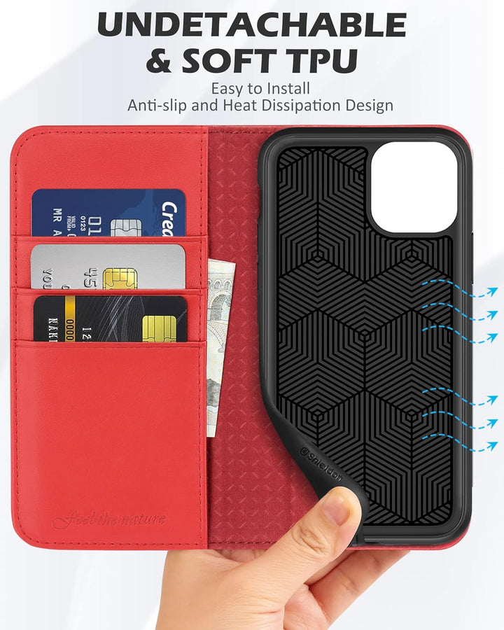 SHIELDON Hülle für iPhone 11 TPU Lederhülle [Echtes Rindsleder] [RFID-Sperre] [Lifetime Garantie], M