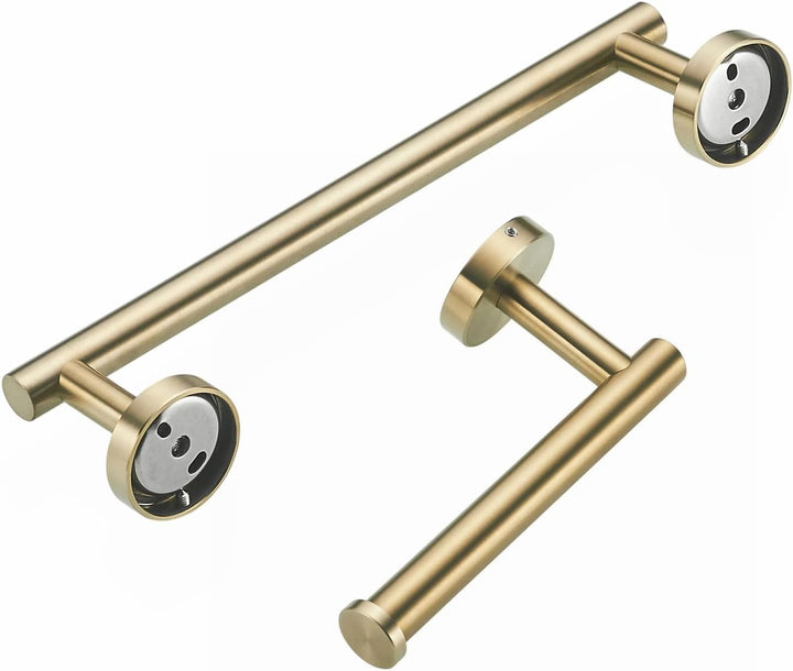 Gold Gebürstet Handtuchhalter,Klopapierhalter,2 Stück Badezimmer,Wand Badezimmer Zubehör,Edelstahl S