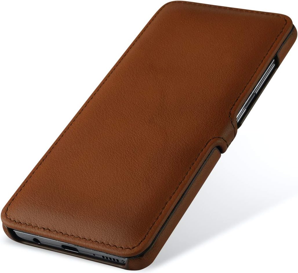 STILGUT Book Case entwickelt für Samsung Galaxy A51 Hülle aus Leder mit Clip-Verschluss, Lederhülle,