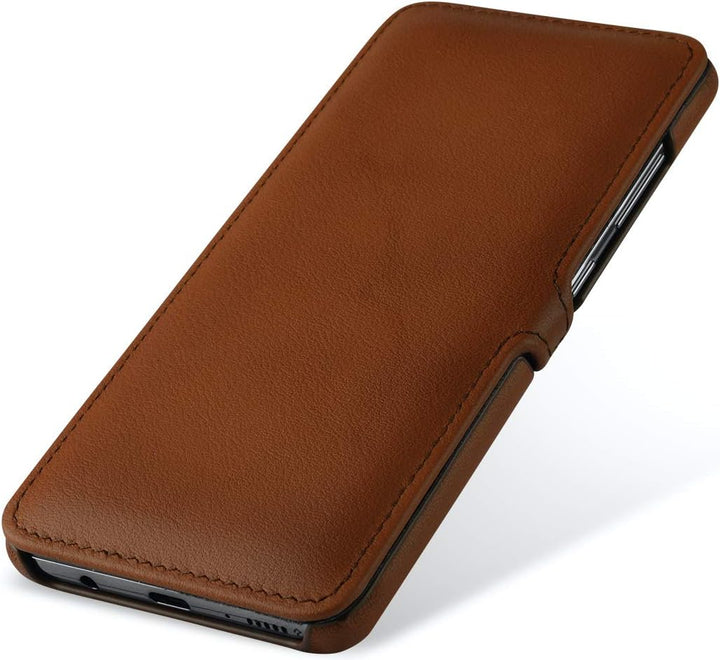 STILGUT Book Case entwickelt für Samsung Galaxy A51 Hülle aus Leder mit Clip-Verschluss, Lederhülle,