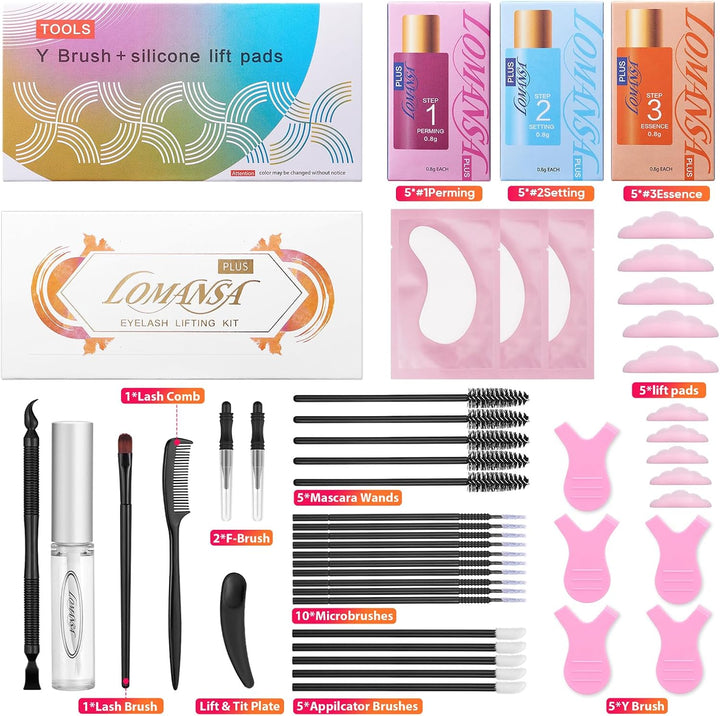 Lomansa Wimpernlifting Set, Lash Lifting Set, Sanfte, Langsam Wirkende Lotionsbeutel, Geeignet für A