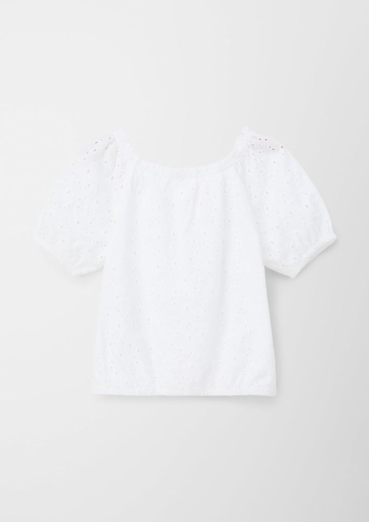 s.Oliver Bluse aus Broderie Anglaise 152 Weiss, 152 Weiß