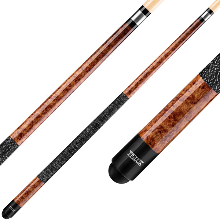 Winsport Billardqueue Trilux, Profiqualität, Ahornholz mit Vogelaugen Naturmaserung, Leinengriffband