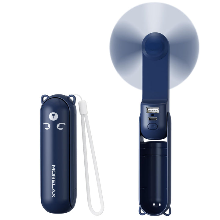 Morelax Handventilator, 3 IN 1 Mini Ventilator Tragbarer Akku Aufladbar | USB Ventilator mit Batteri