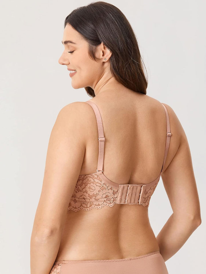 MOMANDA Damen Still BH Spitze Bralette ohne Bügel Gepolstert Schwangerschafts BHS Grosse Brüste Stil