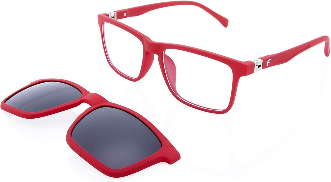 Foreyever Unisex-Kinder Kids Clip On Sonnenbrille, Rosso, 42