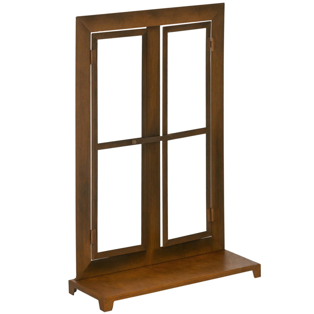 Outsunny Eisenfenster, Edelrost Sprossenfenster, 55 x 80 cm Fensterrahmen mit Schwelle und Riegel, G