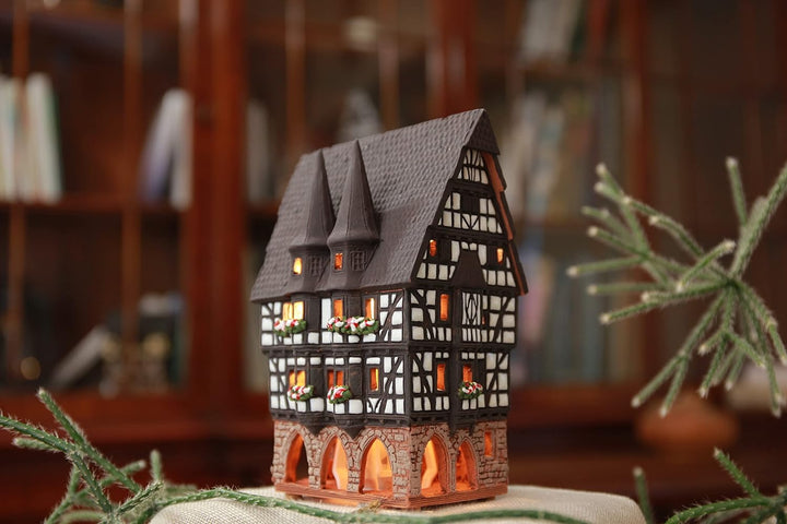 Midene Keramik Lichthaus, Handarbeit, Künstlerisches Miniatur, Altes Historisches Rathaus in Alsfeld
