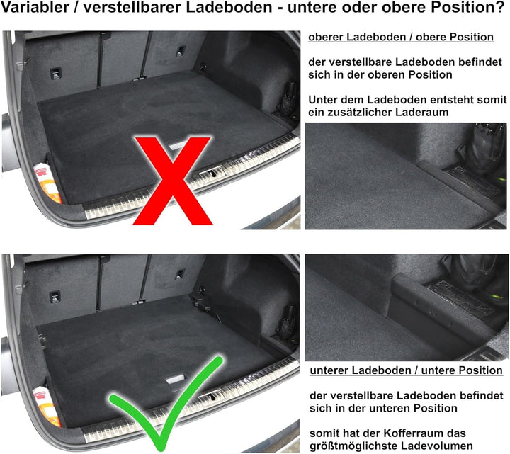 AD Tuning TM25017 Passform Gummi Kofferraumwanne, rutschfest, schwarz