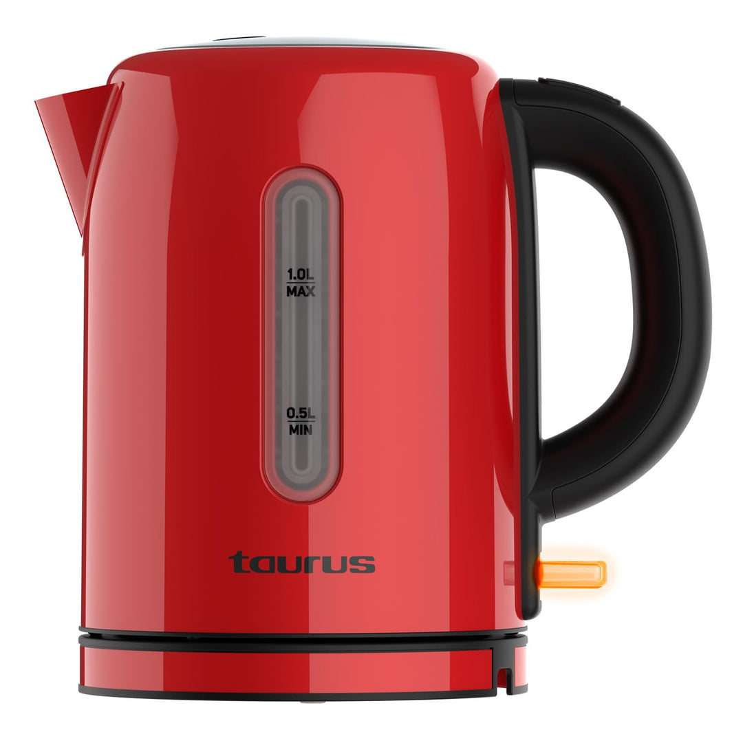 Taurus – Wasserkocher Vintage Compact Red 2400W | 1L | 360° Basis | Automatische Abschaltung | LED-A