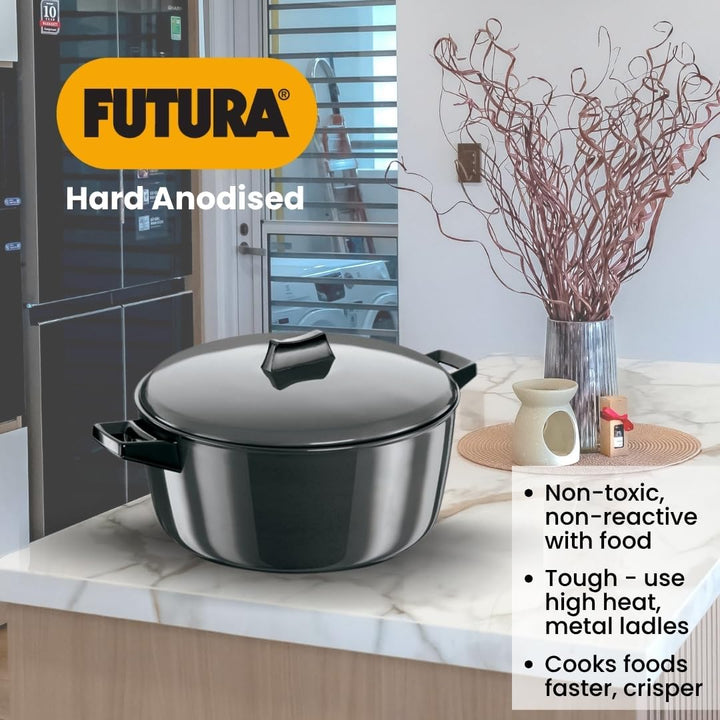 Hawkins Futura Hard Anodised Cook-n-Serve Bowl, 4 Litres, 4 L