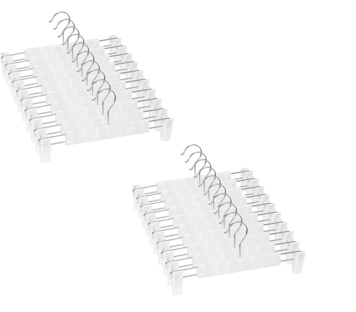 20 Stück Kleiderbügel mit starken Antirutsch verstellbaren Clips Haken, Platzsparende Hosenbügel für