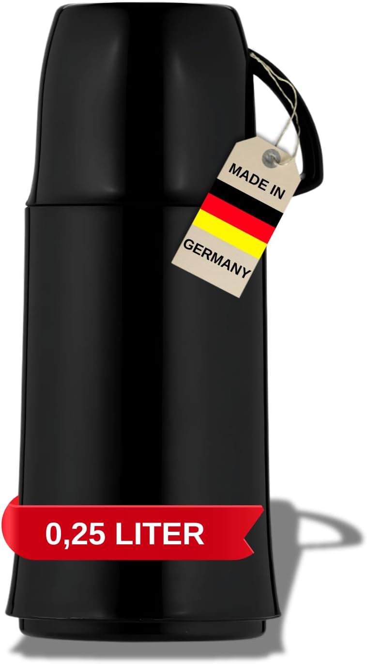 Helios Elegance Isolierflasche, Kunststoff, schwarz, 0,25 Liter 0,25 Liter Schwarz, 0,25 Liter Schwa