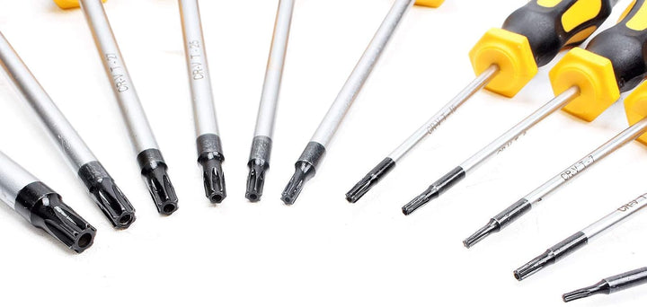 CCLIFE Torx Schraubendreher Set TX magnetisch T6-T40, 11 Stück mit Sternlochbohrung, 11 Stück mit St