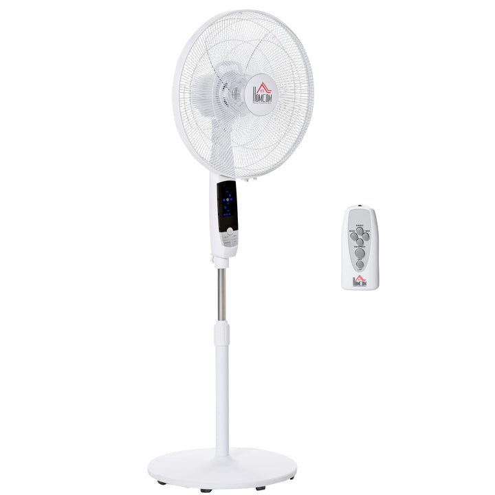 HOMCOM Standventilator 138 cm Ventilator mit 7,5h Timer Fernbedienung höhenverstellbarer Lüfter mit