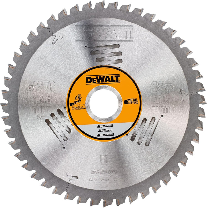 Dewalt DT1914-QZ Metall-Kreissaegeblatt 216/30 48TFZ -5°, für Aluminium