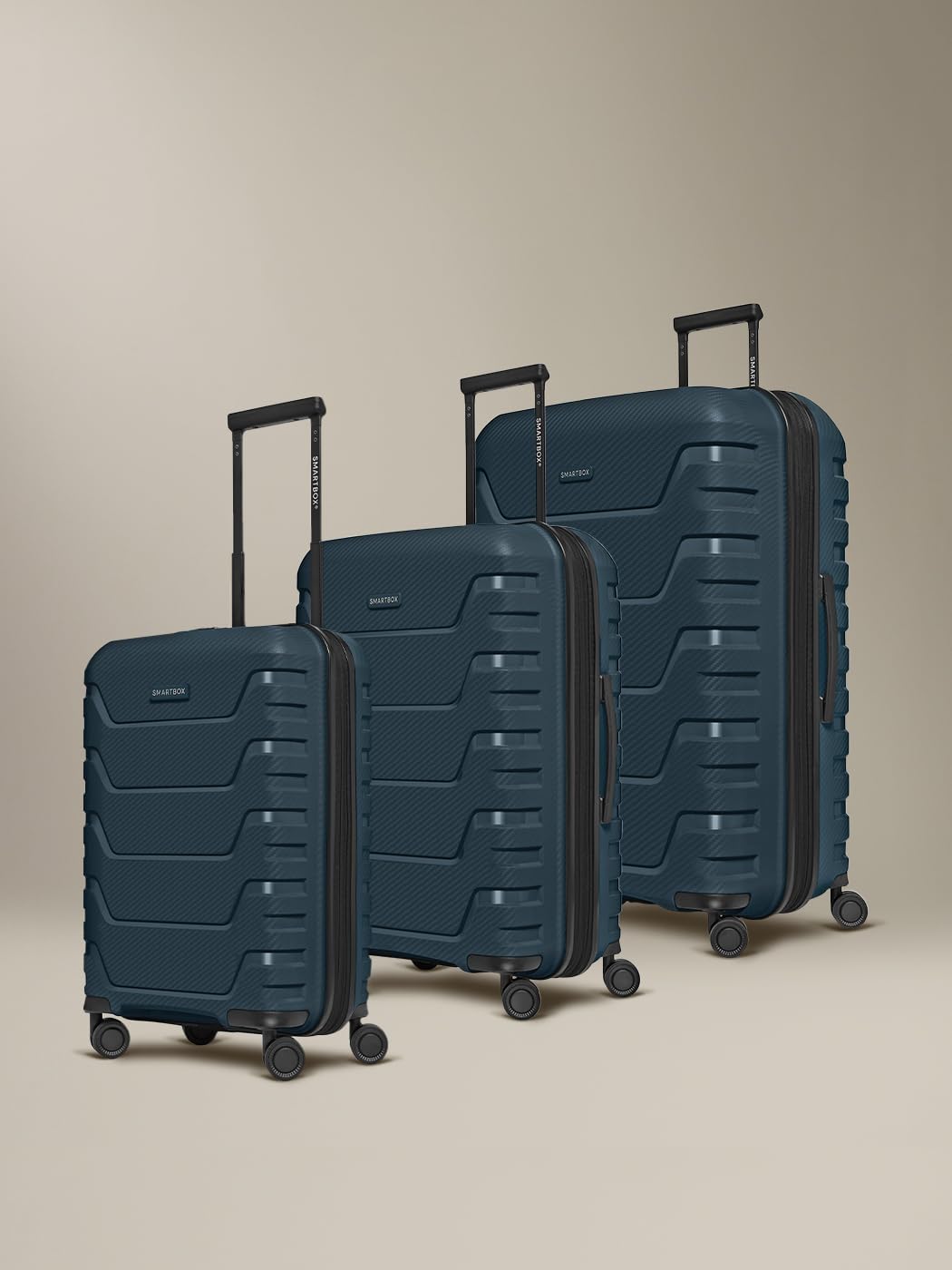 Smartbox Hartschalen Koffer-Set 3-teilig | mit Dehnfalte erweiterbar um 3 cm | aus hochwertigem, lei