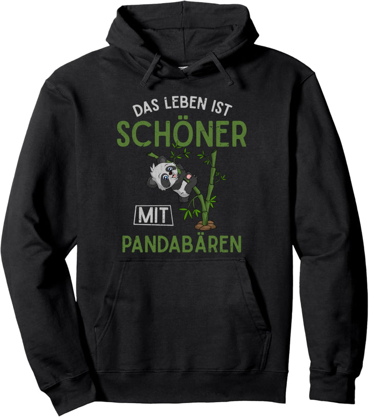 Das Leben ist schöner mit Pandabären Zoo Tier Panda Pullover Hoodie