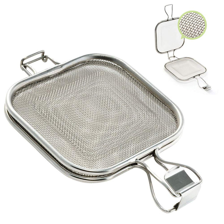 TAMUME Edelstahl-Sandwich-Grillkorb mit Klemme, Geeignetes Grill-Backteil für Backofen und Toaster m