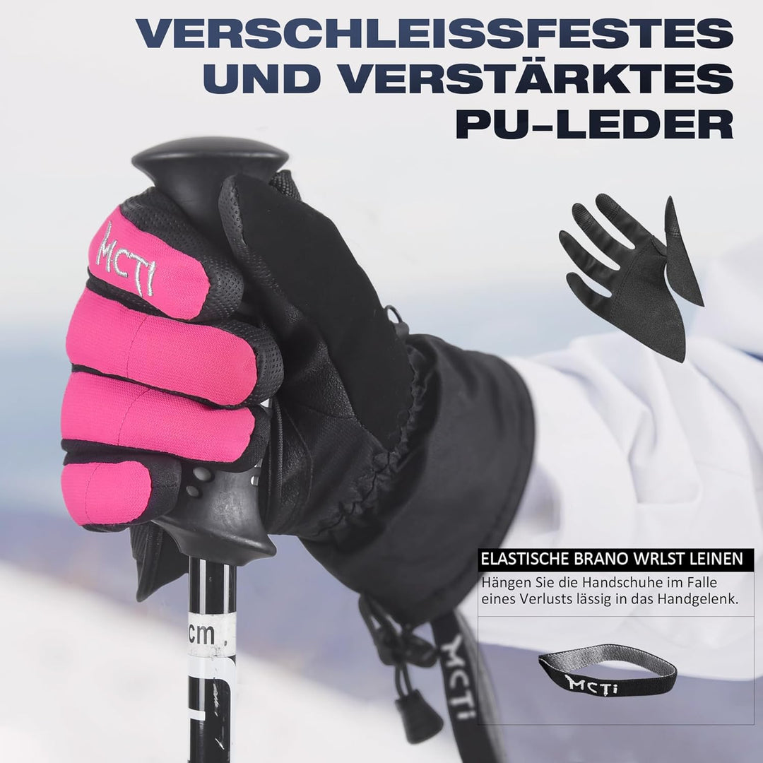Kineed Skihandschuhe Damen Touchscreen Winterhandschuhe Wasserdicht Snowboardhandschuhe Winter Warm