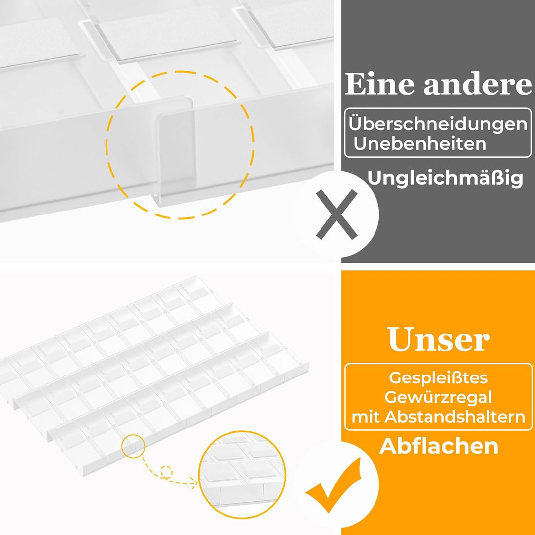 Famhap Gewürz Organizer Schublade, 36 Stück Patchworkable Gewürzregal Schublade, Küchen Organizer sc