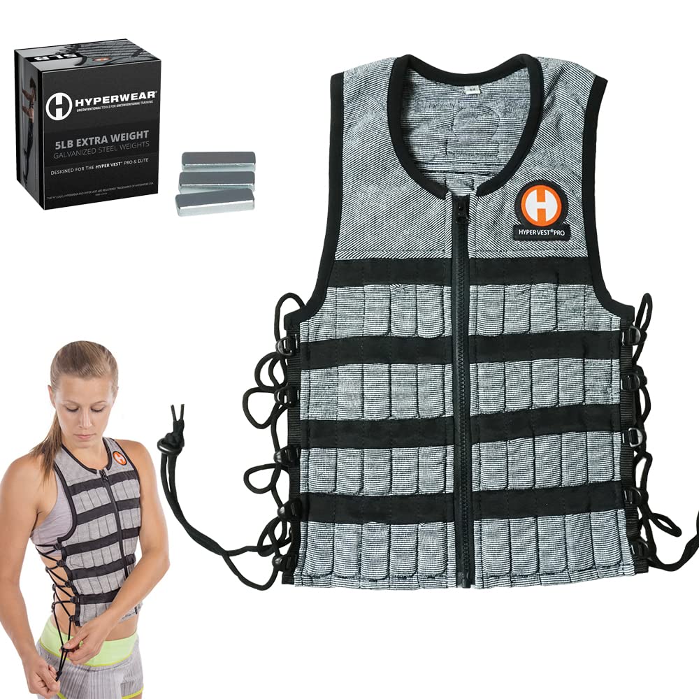 HYPERWEAR Unisex-Erwachsene Hyper Vest PRO Gewichtsweste M Schwarz / silberfarben, M Schwarz / silbe