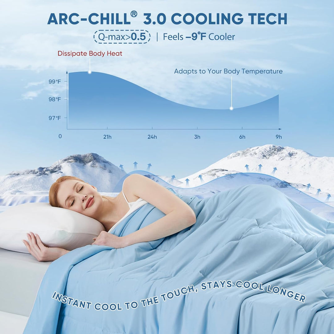 Elegear Kühldecke für King-Size-Betten – Japanisches Arc-Chill 3.0 Cool-Tech-Gewebe, absorbiert Körp