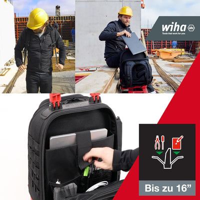 Wiha Mechaniker Werkzeugrucksack 41-tlg. I mit Mechaniker Grundausstattung I stabiler Standboden I m