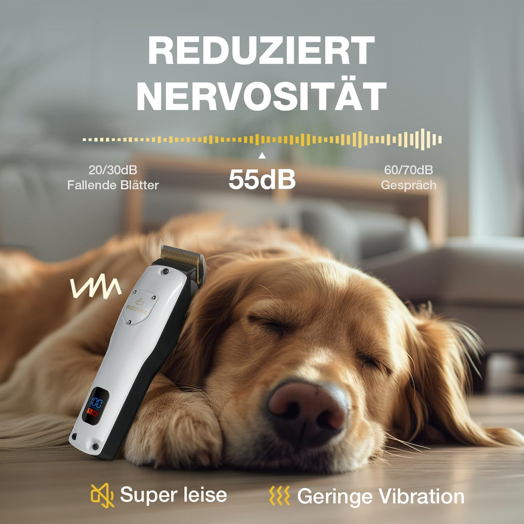 Leise Hundeschermaschine Dichtes Fell, Profi Schermaschine Hund aus Edelstahl,Professionelle Hunde H