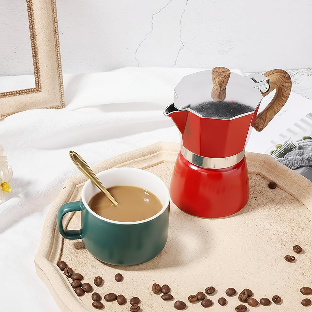 Espressokanne（300ml）Aluminium Mokkakanne，Espresso Kaffeekanne zur Zubereitung von Italienischen Espr