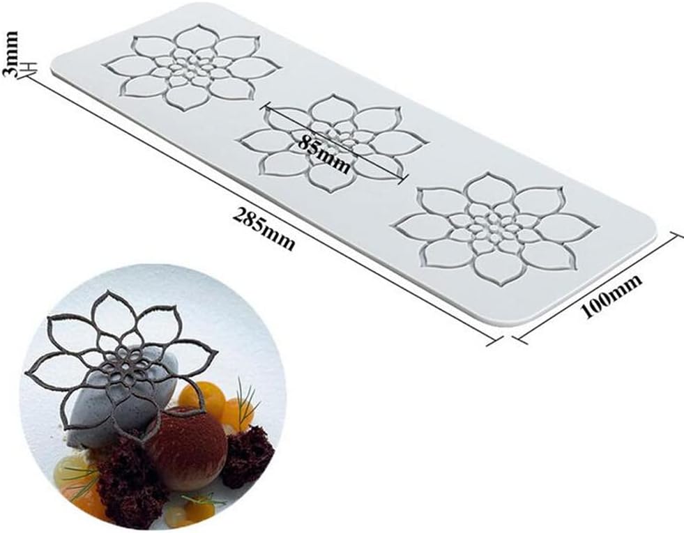 Silikon-Spitze-Matte, Zucker Craft Abdruckform essbare Kuchendekoration, 3 Löcher Mandala 3 Holes Ma