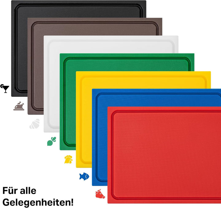 stabiles Schneidebrett Kunststoff | Weiss, 45x30x2 cm | Spülmaschinenfest, EXTRA dick, messerschonen
